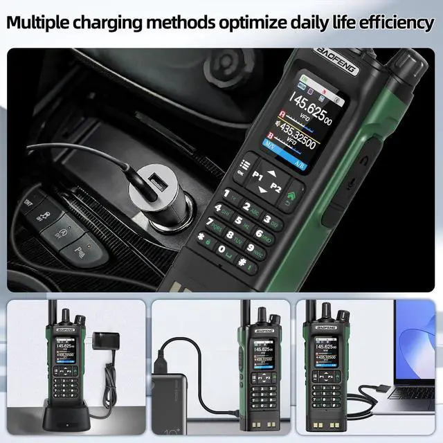 Alt view image 6 of 7 - UV-32 Ham Radio Long Range 10W Rechargeable Walkie Talkies UV32 5RM K5 Handheld Two Way Radio NOAA Weather Radio with GPS,APP Programming,Copy Frequency,USB-C Charging for Survival Gear