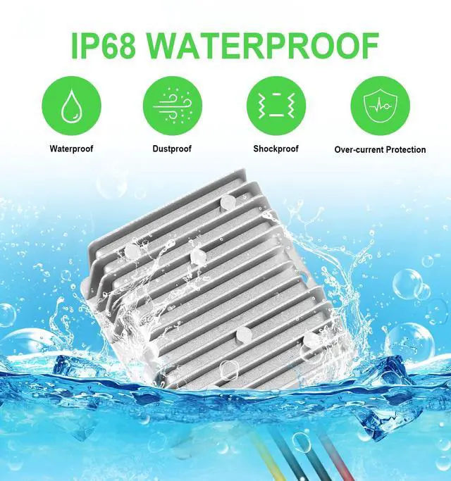 Alt view image 5 of 7 - DC-DC 36V 48V to 12V 20A 240W Step Down Converter Golf Cart Voltage Regulator Reducer Transformer with Fuse Waterproof