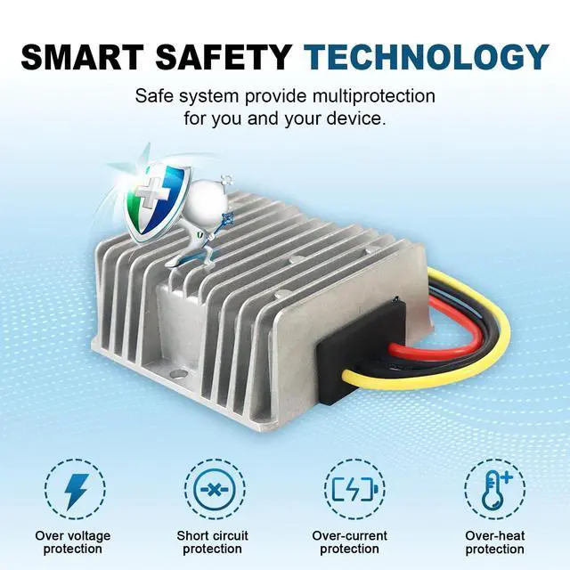 Alt view image 4 of 6 - 36V 48V to 12V Step Down Converter, 10A 120W Golf Cart, 36V 48V to 12V Buck Converter, DC DC Converter,Step Down Voltage Regulator Reducer