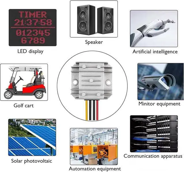 Alt view image 7 of 7 - Voltage Regulator Reducer DC 8V ~ 40V to 12V 3A 36W Converter- DC 36V 24V 18V to 12V Step Down Up Converter Regulator Waterproof Module Transformer for Golf Cart Club Car