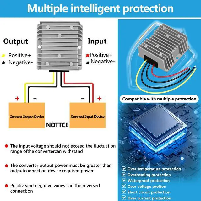 Alt view image 3 of 7 - 240W 10A 36v to 24v Step Down Converter 48v to 24v Buck Converter DC Converter Voltage Regulator Suitable for Waterproof modules of car Golf carts
