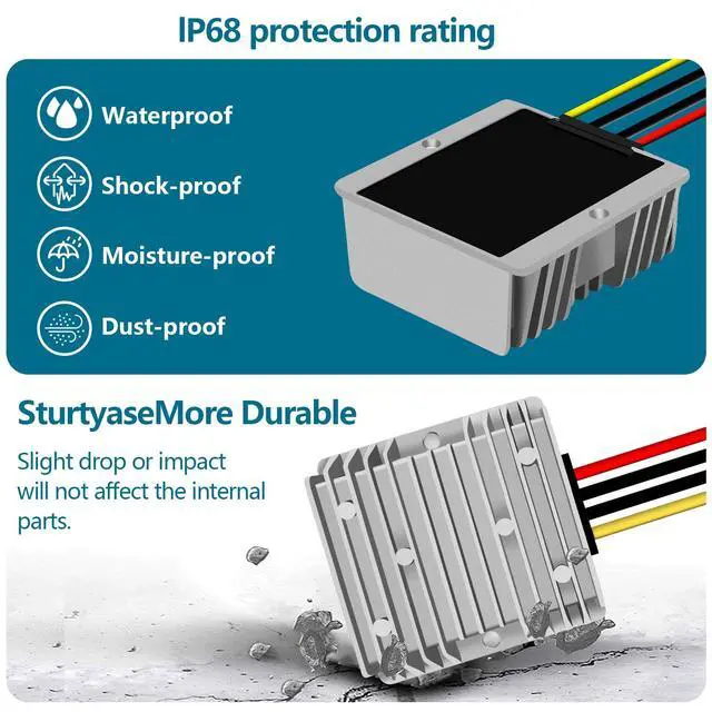 Alt view image 5 of 7 - 240W 10A 36v to 24v Step Down Converter 48v to 24v Buck Converter DC Converter Voltage Regulator Suitable for Waterproof modules of car Golf carts