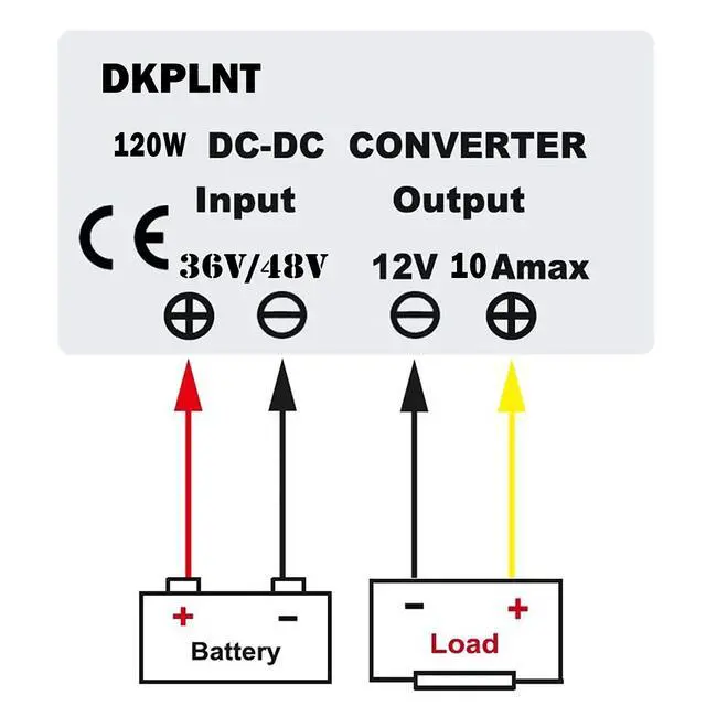 Alt view image 5 of 6 - Golf Cart 120W 48V 36V to 12V 10A Converter Voltage Regulator Golf Cart Voltage Converter Reducer Transformer Waterproof