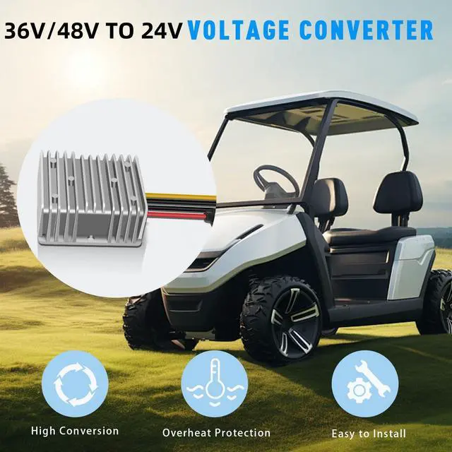 Alt view image 7 of 7 - DC-DC 24V 10A 240W Power Converter 36V/48V to 24V with Fuse Golf Cart Waterproof Buck Converter, Regulator, Reducer