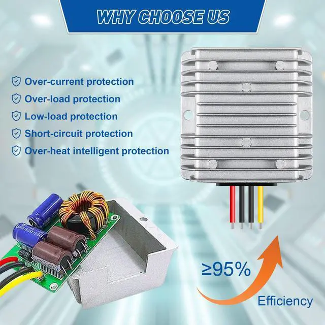 Alt view image 3 of 7 - 2 Pack 36V 48V to 12V Converter Golf Cart Voltage Reducer, 10A 120w DC to DC Buck Converter 12 Volt Voltage Regulator for Golf Cart Car Audio LED Strip Light Universal Power Stabilizer