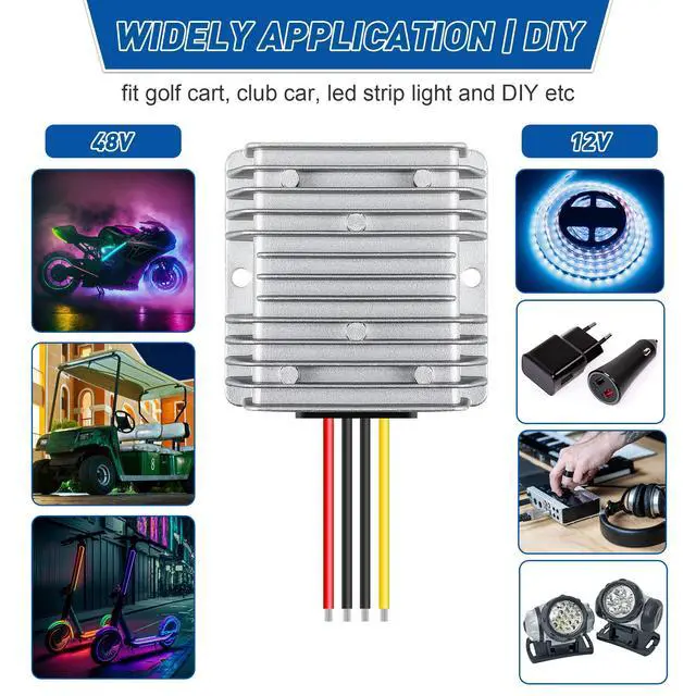 Alt view image 4 of 7 - 2 Pack 36V 48V to 12V Converter Golf Cart Voltage Reducer, 10A 120w DC to DC Buck Converter 12 Volt Voltage Regulator for Golf Cart Car Audio LED Strip Light Universal Power Stabilizer