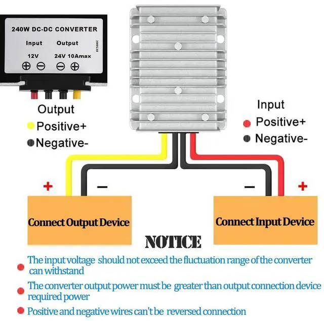 Alt view image 4 of 7 - DC 12V Step Up to 24V 10A 240W Boost Converter Voltage Regulator | With Fuse Waterproof Module Transformer DC to DC for Golf Cart Club Car LED Strip Light