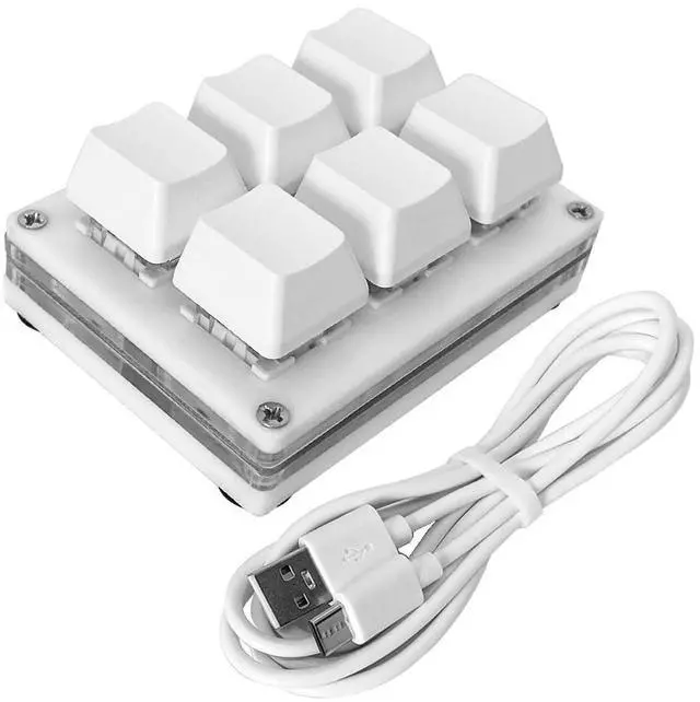 Main image of Mini 6-Key Macro Mechanical Keypad RGB Gaming Keyboard Portable One-Handed Fully Programmable Keyboard for Windows Mac OSU HID Standard Keyboard, Red Switches, RGB Backlight, Hot Swap, USB-Micro Cable