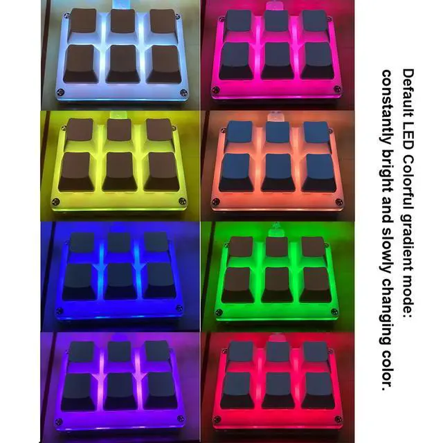 Alt view image 7 of 7 - Mini 6-Key Macro Mechanical Keypad RGB Gaming Keyboard Portable One-Handed Fully Programmable Keyboard for Windows Mac OSU HID Standard Keyboard, Red Switches, RGB Backlight, Hot Swap, USB-Micro Cable