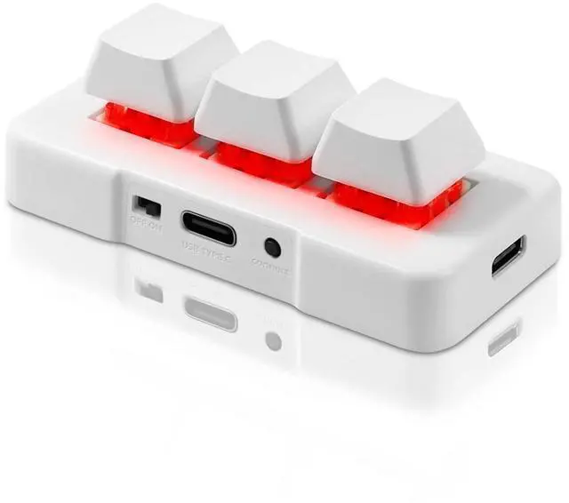 Main image of 3-Key Mini Keypad Wireless Mechanical Gaming Keyboard Hot Key Customized Program with RGB Led