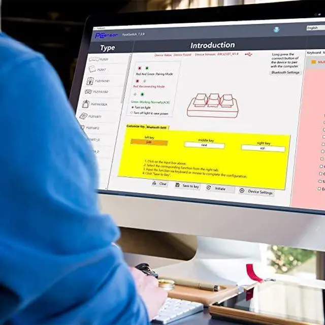 Alt view image 6 of 6 - 3-Key Mini Keypad Wireless Mechanical Gaming Keyboard Hot Key Customized Program with RGB Led