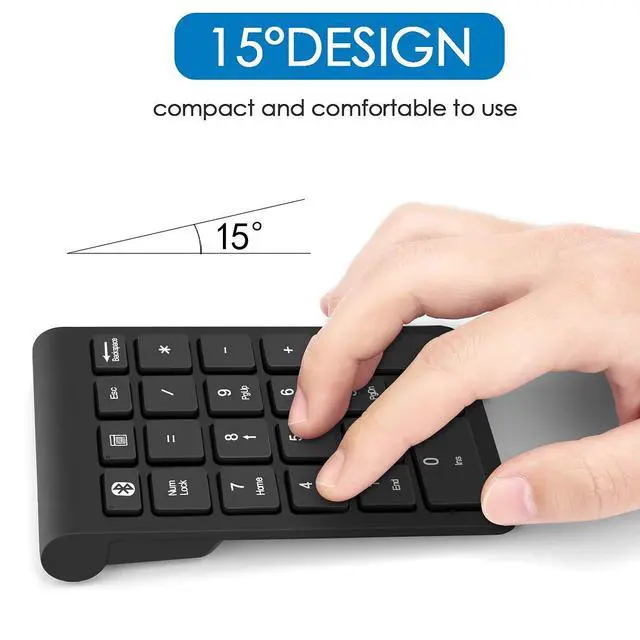 Alt view image 3 of 7 - Bluetooth Number Pad, Wireless 10 Keys USB Number Numeric Keypad for Laptop, 22 Keys Extensions Numpad Keyboard Computer Laptop Accessories (NO Receiver)