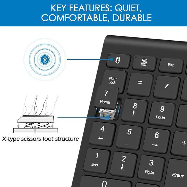 Alt view image 5 of 7 - Bluetooth Number Pad, Wireless 10 Keys USB Number Numeric Keypad for Laptop, 22 Keys Extensions Numpad Keyboard Computer Laptop Accessories (NO Receiver)