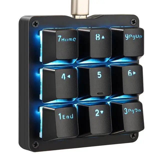 Main image of Mechanical Numpad Macro Keyboard, 9-Key Numeric Keypad LED Backlit Gaming Keyboard, Fully Programmable Number Pad Keyboard, Computer High Ground Mechanical Macro Number Keypad