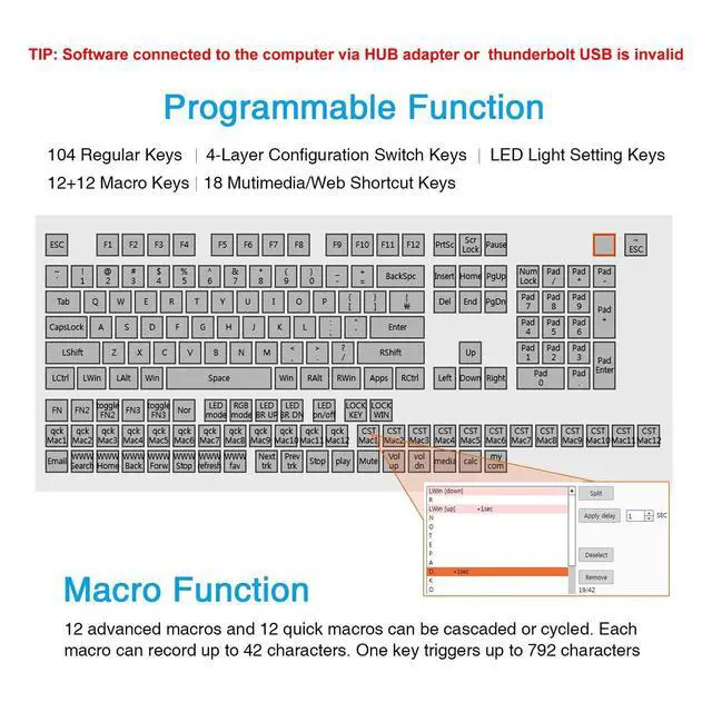 Alt view image 7 of 7 - Mechanical Numpad Macro Keyboard, 9-Key Numeric Keypad LED Backlit Gaming Keyboard, Fully Programmable Number Pad Keyboard, Computer High Ground Mechanical Macro Number Keypad