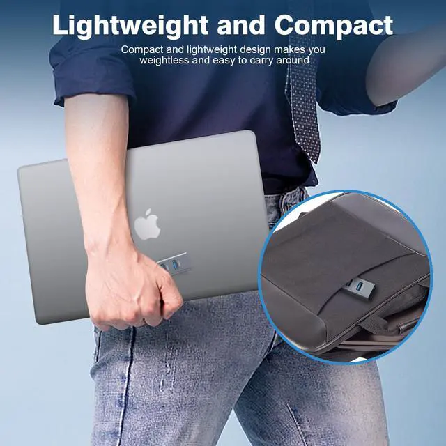 Alt view image 7 of 7 - 4-Port USB 3.0 Hub,Aluminum USB Port Extender, 2 Ft Long Cable USB Splitter, 5Gpbs Data Transfer, Gray, for Laptop, PC, MacBook, MAC, Mobile HDD, Mouse, Keyboard, Flash Drive,and More...