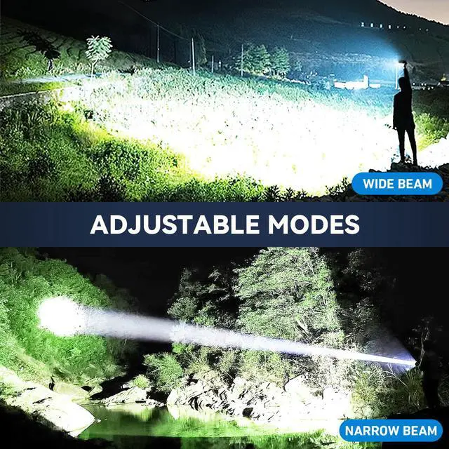 Alt view image 6 of 7 - Rechargeable Flashlights High Lumens 3 Packs, 99,000 Lumens Super Bright LED Flash Light with 5 Modes Adjustable LED Flashlight, High Powered Flashlight for Home Camping Outdoor