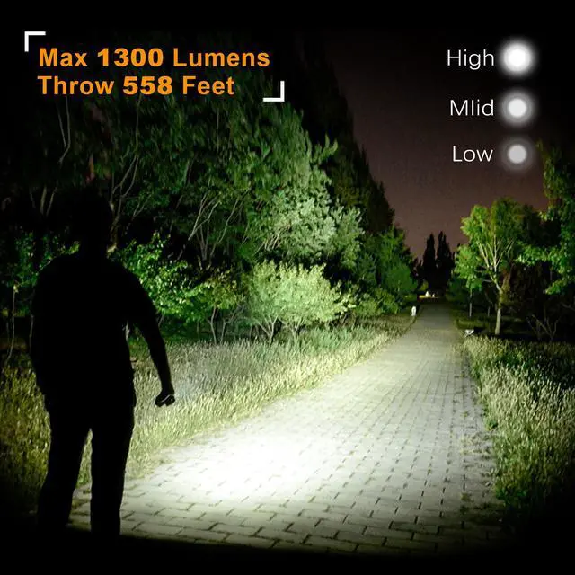 Alt view image 3 of 6 - T1A Mini Pocket EDC Flashlight with Clip,1300 Lumen Compact AA Rechargeable LED Little Flashlights, Super Bright Tail Switch Small Flash Light with Magnet for Camping,Hiking,Outdoor,Emergency