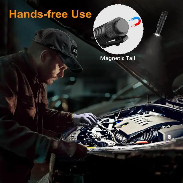 Alt view image 4 of 6 - T1A Mini Pocket EDC Flashlight with Clip,1300 Lumen Compact AA Rechargeable LED Little Flashlights, Super Bright Tail Switch Small Flash Light with Magnet for Camping,Hiking,Outdoor,Emergency