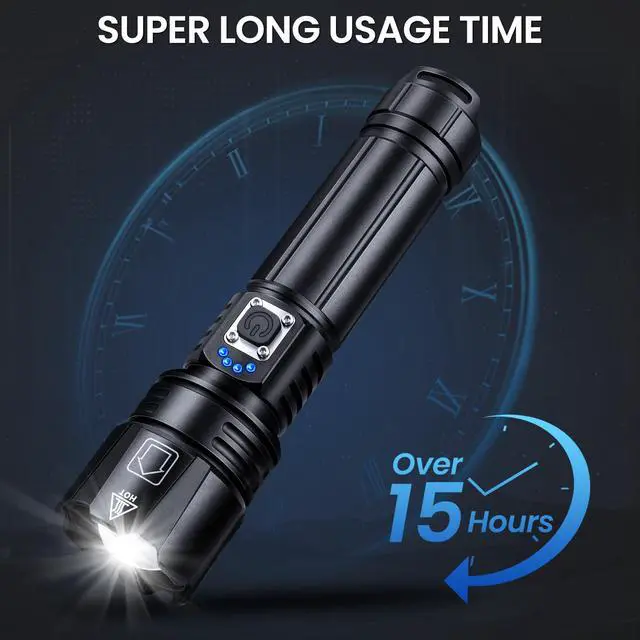 Alt view image 3 of 7 - Rechargeable Flashlights High Lumens, 99,000 Lumen Brightest Led Flashlight with 5 Modes & 15H Long Runtime, Powerful Waterproof Handheld Flash Light, Super Bright Flashlight for Home, Camping