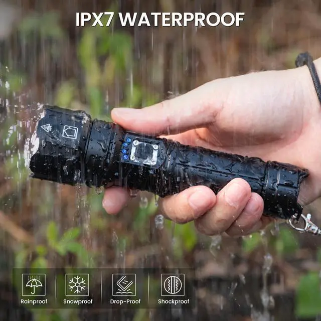 Alt view image 7 of 7 - Rechargeable Flashlights High Lumens, 99,000 Lumen Brightest Led Flashlight with 5 Modes & 15H Long Runtime, Powerful Waterproof Handheld Flash Light, Super Bright Flashlight for Home, Camping