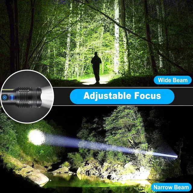Alt view image 5 of 7 - 3 Pack Rechargeable Flashlights 90,000 High Lumen, Ultra Bright LED Flash Light for Home, High Powered Flashlights with 7 Light Modes, IPX7 Waterproof for Camping