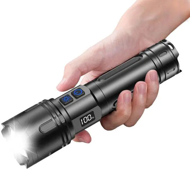 Main image of Rechargeable Flashlights High Lumens, LED Flashlight 100000 Lumens, Super Bright High Powered Flashlights, Long Rang 5000 FT, 2 Switch, Powerful Flashlights for Home Emergency Camping