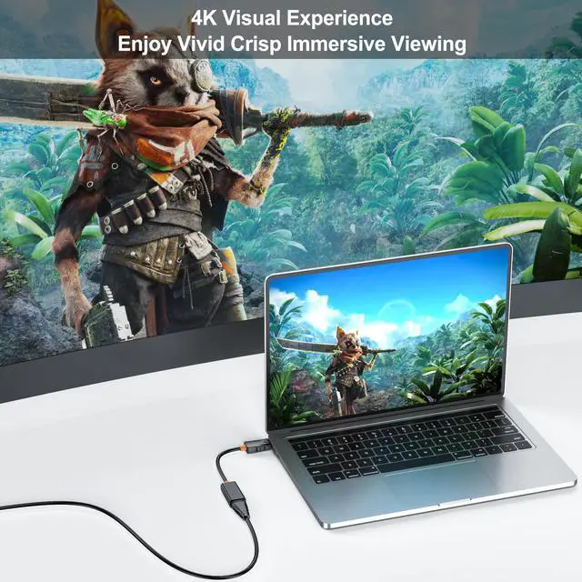 Alt view image 2 of 7 - 4K DisplayPort to HDMI Adapter, 5 Pack, Gold-Plated Male Display Port to Female HDMI Adapter, Uni-Directional DP to HDMI Adapter Cable Compatible with PC, Laptop, Monitor, Projector