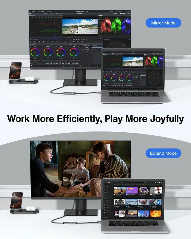 Alt view image 5 of 6 - 4K@60Hz Active Mini DisplayPort to HDMI Adapter 2Pack, Thunderbolt 1&2 to HDMI, Mini DP to HDMI Adapter for MacBook Air/Pro, Surface Pro/Dock/Book, Monitor, Projector-Grey