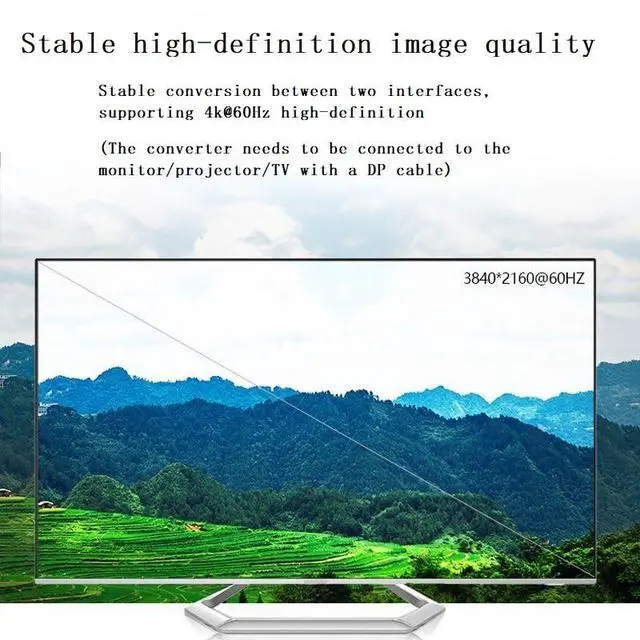 Alt view image 6 of 7 - HDMI to DisplayPort Adapter 4K@60Hz High Speed HDMI Male to DP Female Converter Cable Compatible for PC Graphics Card Laptop Mini NS PS5/4 Xbox One/360