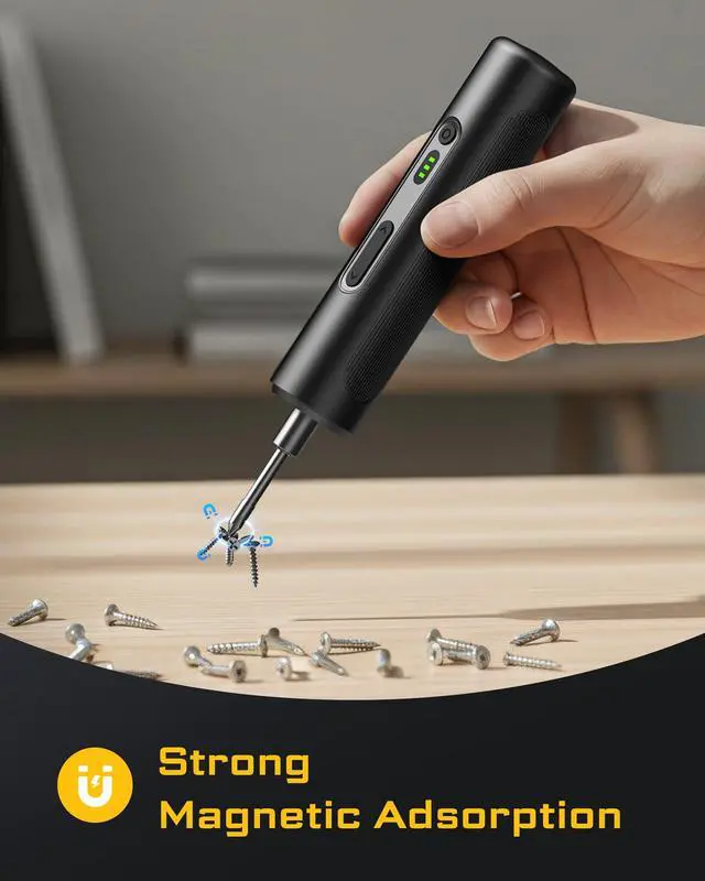 Alt view image 5 of 7 - Electric Screwdriver, Cordless Screwdriver Set, Power Screwdriver Set, 3 Torque Settings, 1500mAh Battery, 33 Magnetic Bits, LED Light, Rechargeable Tool for Furniture, DIY, Household Repair