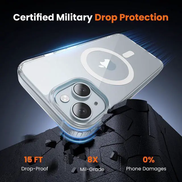 Alt view image 4 of 6 - 3 in 1 for iPhone 15 Case Clear with MagSafe, Not Yellowing, Screen Protector*1 Camera Lens Protector*1, Military-Grade Protection for iPhone 15 Phone Case 6.1 inch Clear