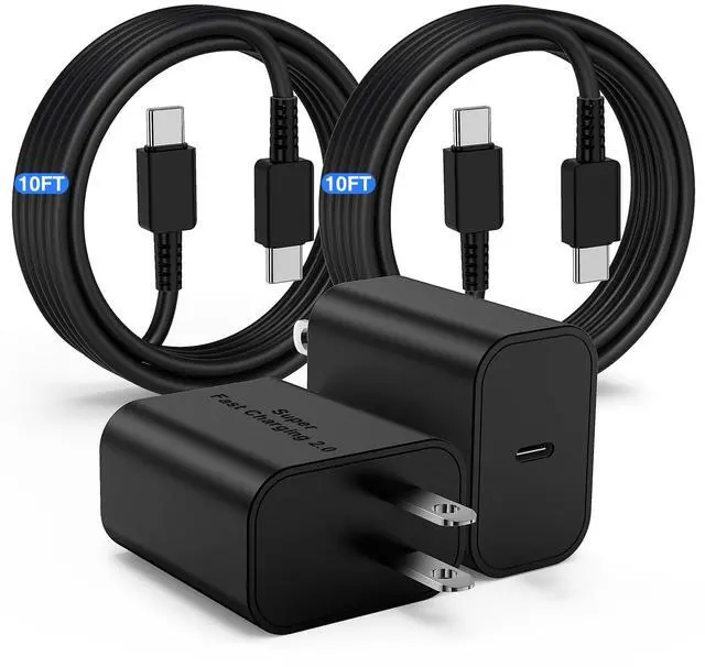 Main image of 45W USB-C Charger for Samsung Charger Fast Charging, Type C Charger Block &10FT USBC to USBC Cable 2Pack for Galaxy S24 Ultra/S24+/S23 S22 S21 Ultra/Plus, iPad Pro/Air/Mini, Android Phone Charger Cord