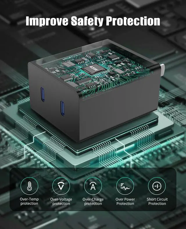 Alt view image 5 of 7 - 2Port 45W Super Fast Charger Type C for Samsung S25 Ultra/S24, PD3.0 USB C Android Phone Charger Fast Charging Block with 6FT/10FT Type C Cord for Samsung Galaxy S25+ Plus/S24+/S23/S22 Ultra/iPhone 16