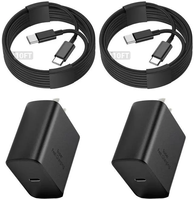 Main image of 45W Super Fast Charger for Samsung, Android Phone Charger, 10FT Long USB C to C Cable with 45 Watt PD/PPS Wall Type C Charging Block for Samsung Galaxy S25 Ultra/S25+/S25/S24/S23+/S22+/S20,Tab S 2Pack