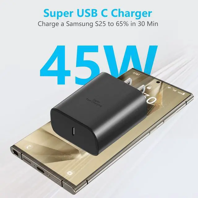 Alt view image 2 of 7 - 45W Super Fast Charger for Samsung, Android Phone Charger, 10FT Long USB C to C Cable with 45 Watt PD/PPS Wall Type C Charging Block for Samsung Galaxy S25 Ultra/S25+/S25/S24/S23+/S22+/S20,Tab S 2Pack