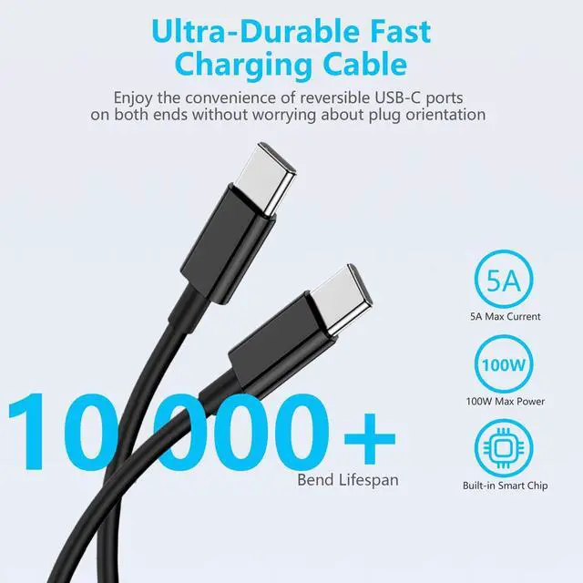 Alt view image 3 of 7 - 45W Super Fast Charger for Samsung, Android Phone Charger, 10FT Long USB C to C Cable with 45 Watt PD/PPS Wall Type C Charging Block for Samsung Galaxy S25 Ultra/S25+/S25/S24/S23+/S22+/S20,Tab S 2Pack