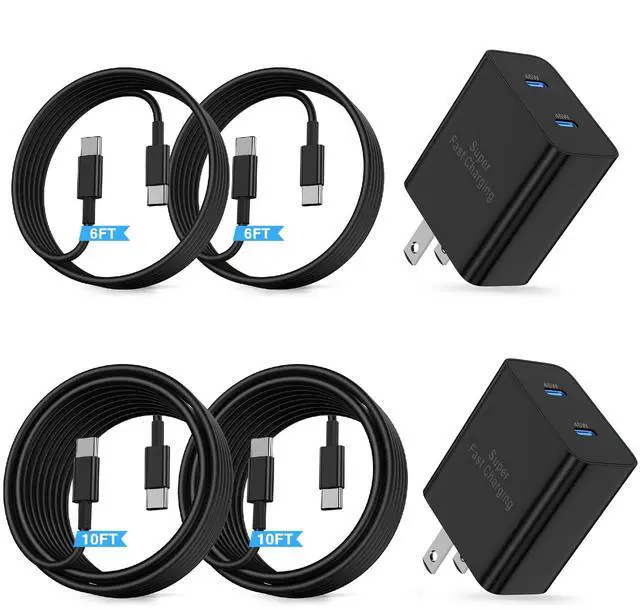 Main image of Dual Port 45W Super Fast Charger and Type C Cable 10ft 6ft,USB C Wall Charging Block,Android Phone Charger Cord Long for Samsung Galaxy S25/S24 Ultra/S23+/S22 Plus/S21/S20/Note/iPhone 17 16 15 Pro Max
