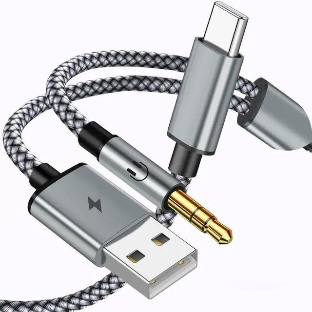 Main image of USB C to 3.5mm Aux Cable with Charger, 2 in 1 USB C to 3.5mm Car Stereo Aux Cable Headset Cable with PD 18W Charging Compatible with iPhone 17/16/16e/15 Pro Max/Air, Galaxy S25/S24/S23, Pixel 9/8/7/6
