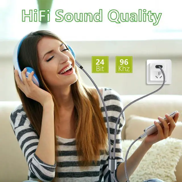 Alt view image 6 of 7 - USB C to 3.5mm Aux Cable with Charger, 2 in 1 USB C to 3.5mm Car Stereo Aux Cable Headset Cable with PD 18W Charging Compatible with iPhone 17/16/16e/15 Pro Max/Air, Galaxy S25/S24/S23, Pixel 9/8/7/6