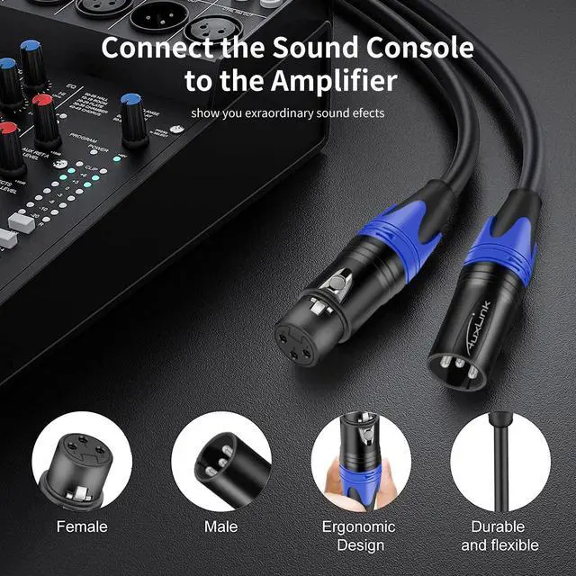 Alt view image 5 of 7 - XLR Cables 150 ft, XLR Microphone Cable Male to Female Balanced XLR Speaker Cable Suitable for Microphones, Speaker Systems, Radio Station, Stage Lighting and More-150 Feet 1 Pack