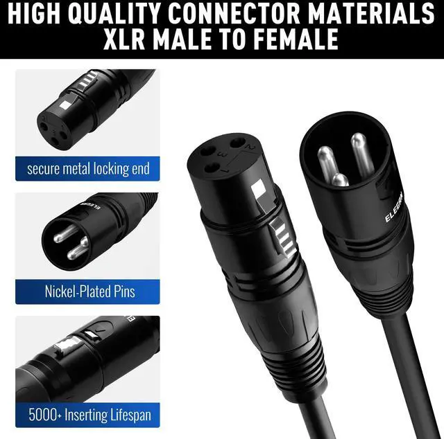 Alt view image 2 of 6 - XLR Cable Microphone Cable 150 Feet,Heavy Duty Balanced XLR Speaker Cable (From 25-200FT) 3-Pin Shielded Male to Female Mic Cord,DMX Stage Lighting Patch Cable for Speaker Systems Mixer+10 Ties