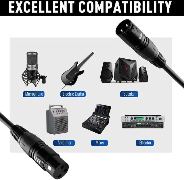 Alt view image 5 of 6 - XLR Cable Microphone Cable 150 Feet,Heavy Duty Balanced XLR Speaker Cable (From 25-200FT) 3-Pin Shielded Male to Female Mic Cord,DMX Stage Lighting Patch Cable for Speaker Systems Mixer+10 Ties