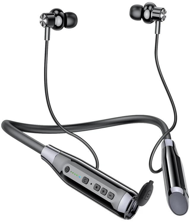 Main image of Neckband Bluetooth Headphones6.0 Bluetooth 120 Hours PlaytimeIPX7 Sports Waterproof Earbuds with Microphone Noise Cancelling with TF Card Slot HiFi Stereo (Black)