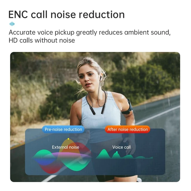 Alt view image 3 of 7 - Sports Bluetooth Headphones, 25 Hours Play time, 6.0 Wireless Neck-Worn Earbuds with Microphone, in-Ear Noise Cancellation, for Outdoor Sports Workouts. (Y9J)
