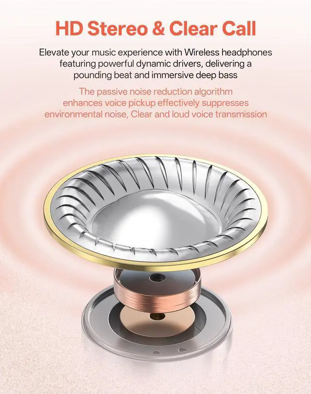 Alt view image 3 of 7 - Neckband Bluetooth Headphones, Wireless Sport Earphones with 80-Hour Battery and LED Display, Bluetooth 5.4 Magnetic Earbuds, Comfort Fit for Running, Gym, Travel (Orange)