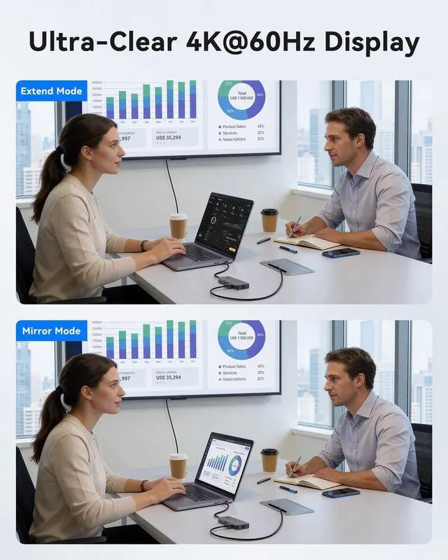Alt view image 3 of 7 - USB C Hub for MacBook Pro/Air,Mac Dongle with 3 USB Port,USB C to HDMI, USB C to RJ45 Ethernet,8 in 1 USB C to HDMI Adapter,100W PD Charging, USB C to SD/TF Card Reader USB C Hub