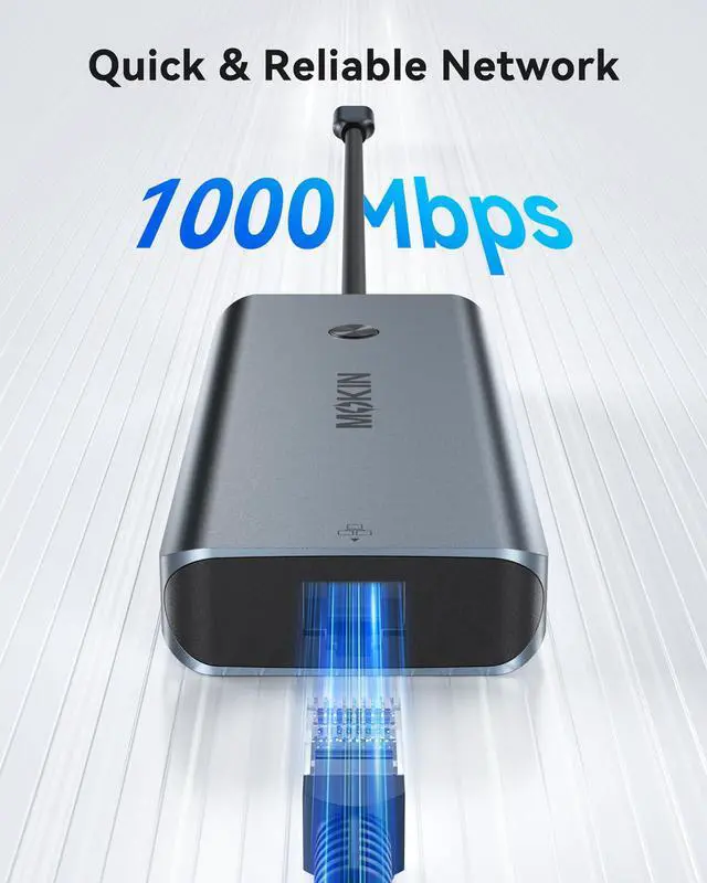 Alt view image 5 of 7 - USB C Hub for MacBook Pro/Air,Mac Dongle with 3 USB Port,USB C to HDMI, USB C to RJ45 Ethernet,8 in 1 USB C to HDMI Adapter,100W PD Charging, USB C to SD/TF Card Reader USB C Hub