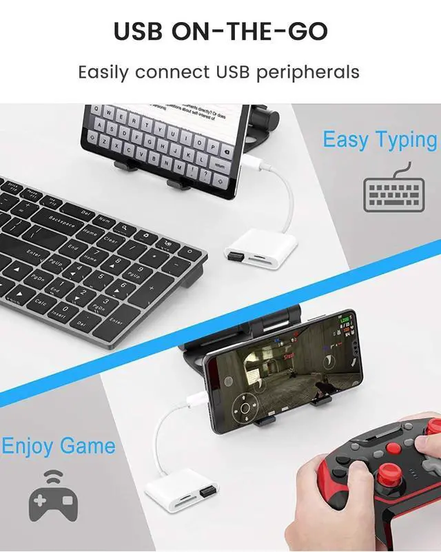 Alt view image 6 of 7 - USB C SD Card Reader Adapter, 3 in 1 USB Type C to USB OTG Memory Card Adapter for TF SD Micro SD Cards Compatible with MacBook Pro Air/iPad Pro/Mini/iPhone 15, Galaxy S23