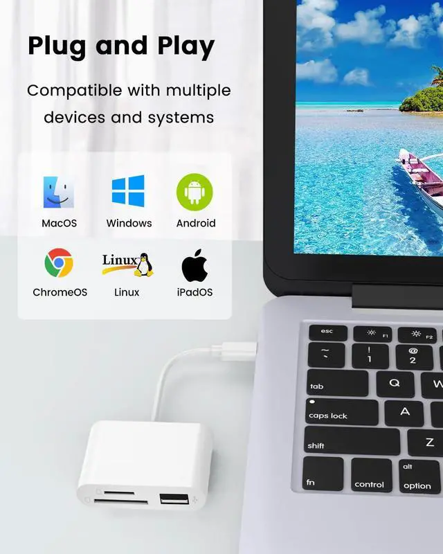 Alt view image 7 of 7 - USB C SD Card Reader Adapter, 3 in 1 USB Type C to USB OTG Memory Card Adapter for TF SD Micro SD Cards Compatible with MacBook Pro Air/iPad Pro/Mini/iPhone 15, Galaxy S23